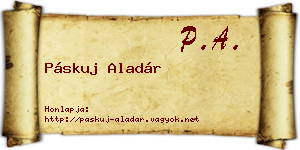 Páskuj Aladár névjegykártya